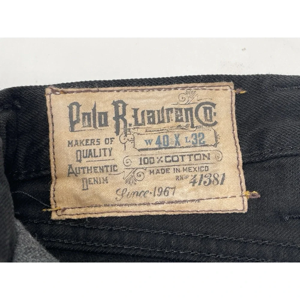 Polo Ralph Lauren Classic 867 Authentic Denim Jeans Mens Size 40x32 Black‎